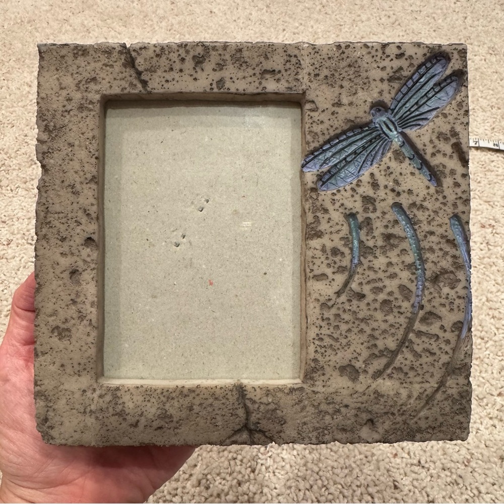 Life Echoes Blue Dragonfly Stone Picture Frame